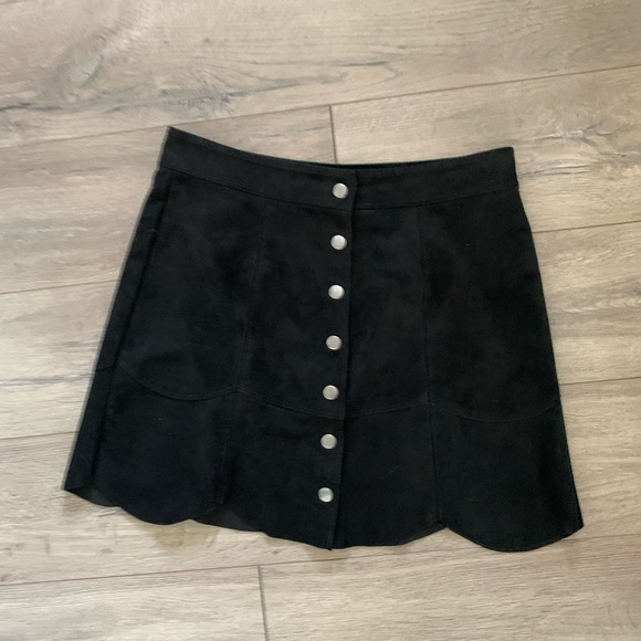 Button-Up Suede Skirt - Picture 1 of 2